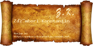 Zámbori Konstantin névjegykártya